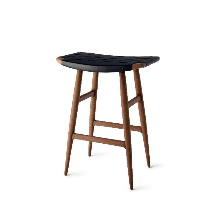 Freja Bar Stool SH610 Leather Stripe Seat