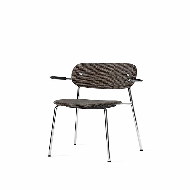 Co Dining Chair, fully upholstered with armrest, Chrome